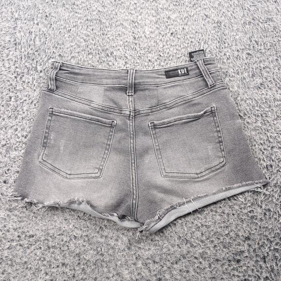 Kut From The Kloth Shorts Women 2 Gray Distressed Casual Mid Rise Stretch Denim - Picture 1 of 8